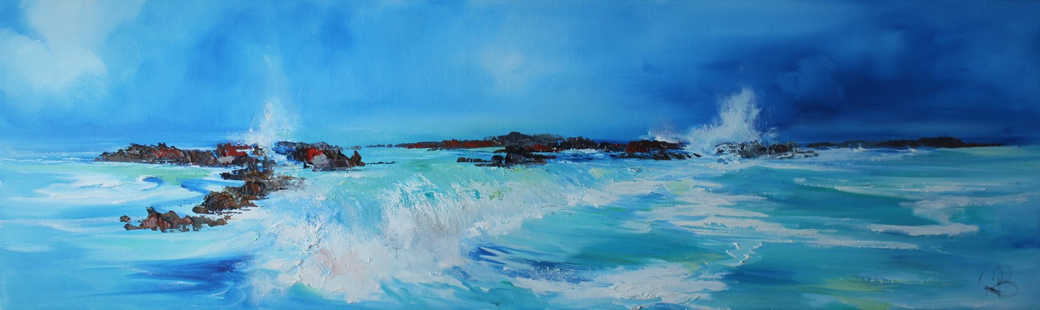 'Waves Spilling over the Rocks' by artist Rosanne Barr